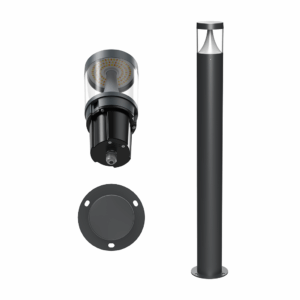 IP65 EVEREST Bollard 4CCT Black Square / Round